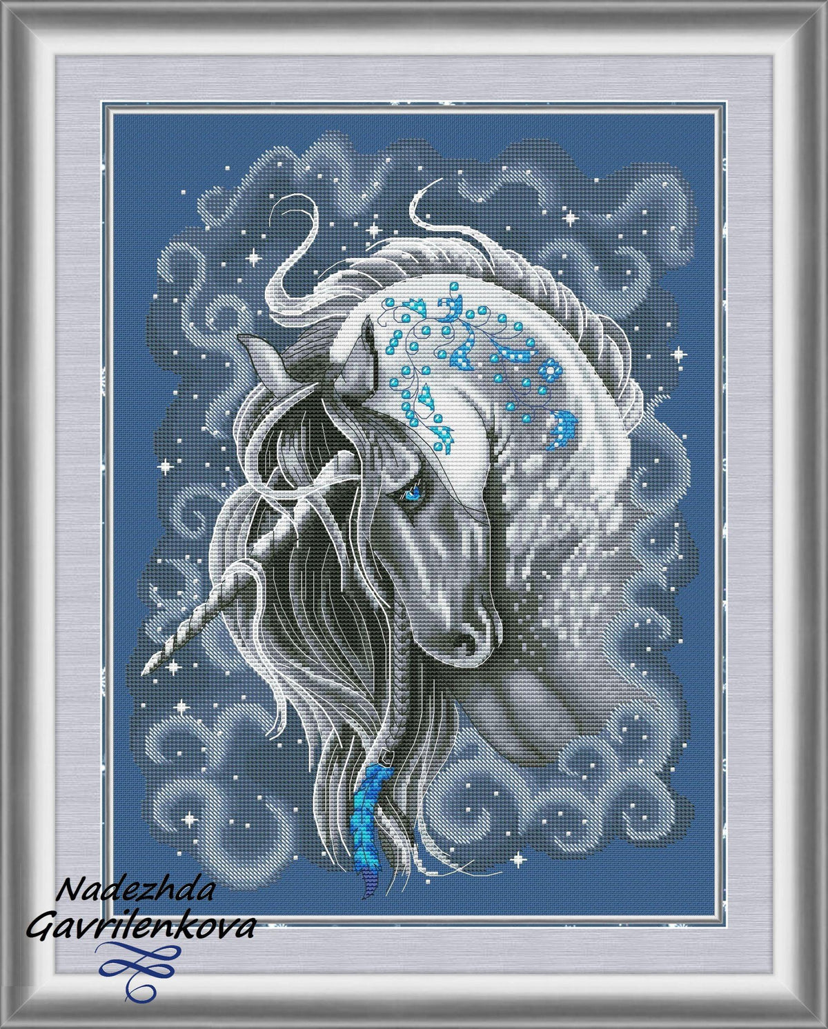 Frosty Unicorn - PDF Counted Cross Stitch Pattern