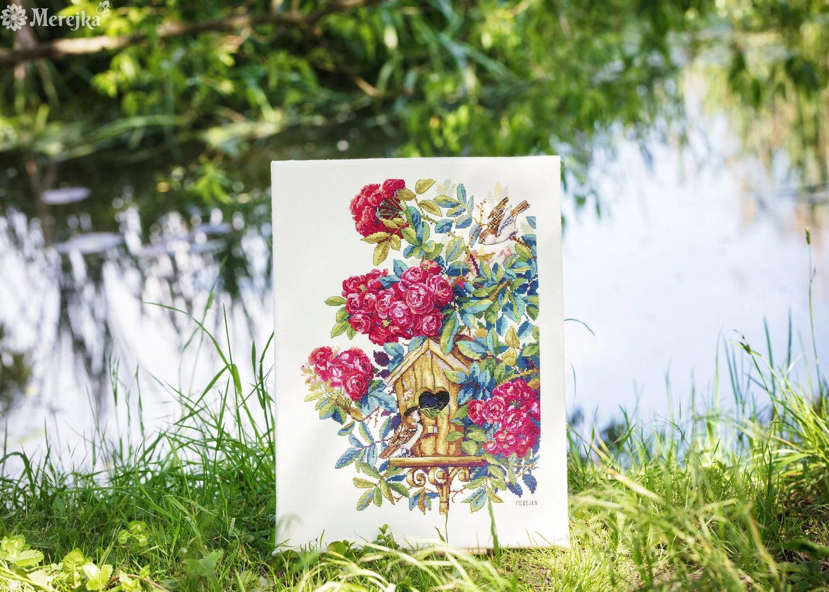 Rose Bush Counted Cross Stitch Kit by Merejka K-150