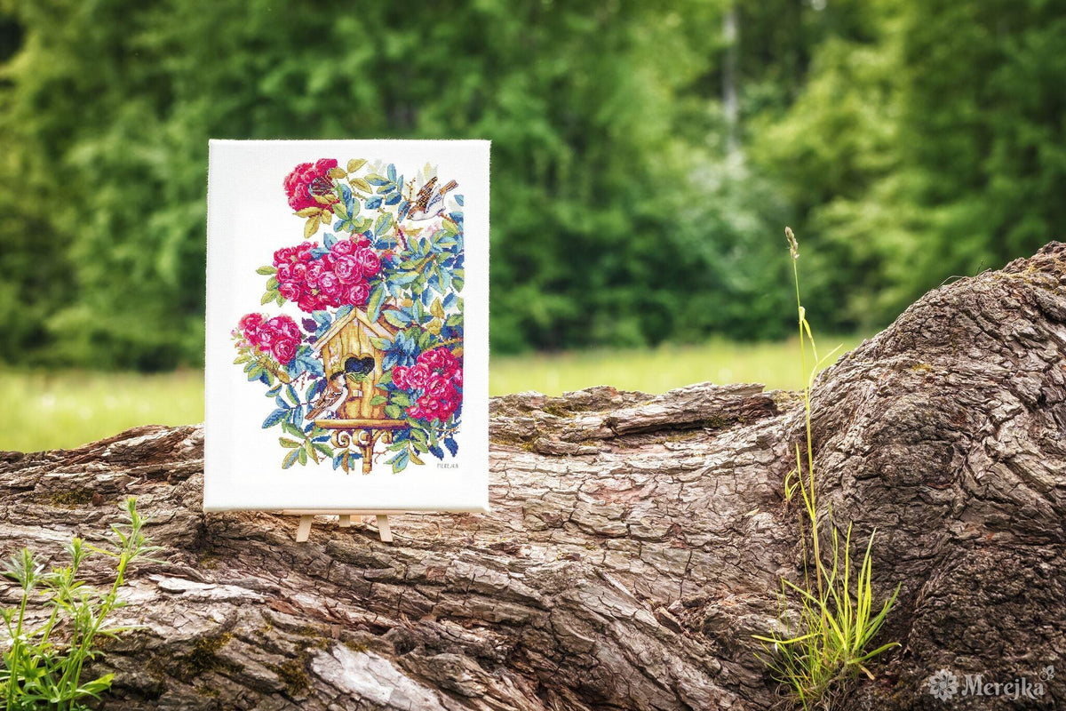 Rose Bush Counted Cross Stitch Kit by Merejka K-150
